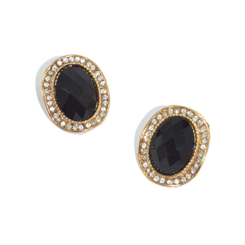OVAL SHAPED CRYSTAL EARRINGS - product image  