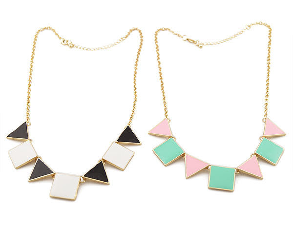 MULTI SQUARE AND TNANGLE NECKLACE - product image  