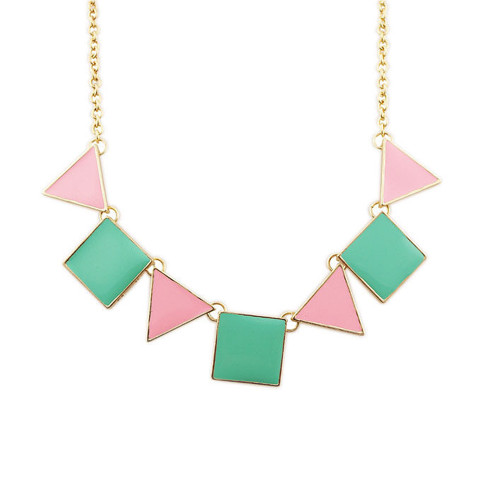MULTI SQUARE AND TNANGLE NECKLACE - product image  