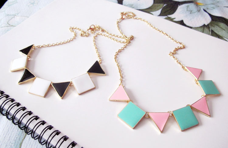 MULTI SQUARE AND TNANGLE NECKLACE - product image  