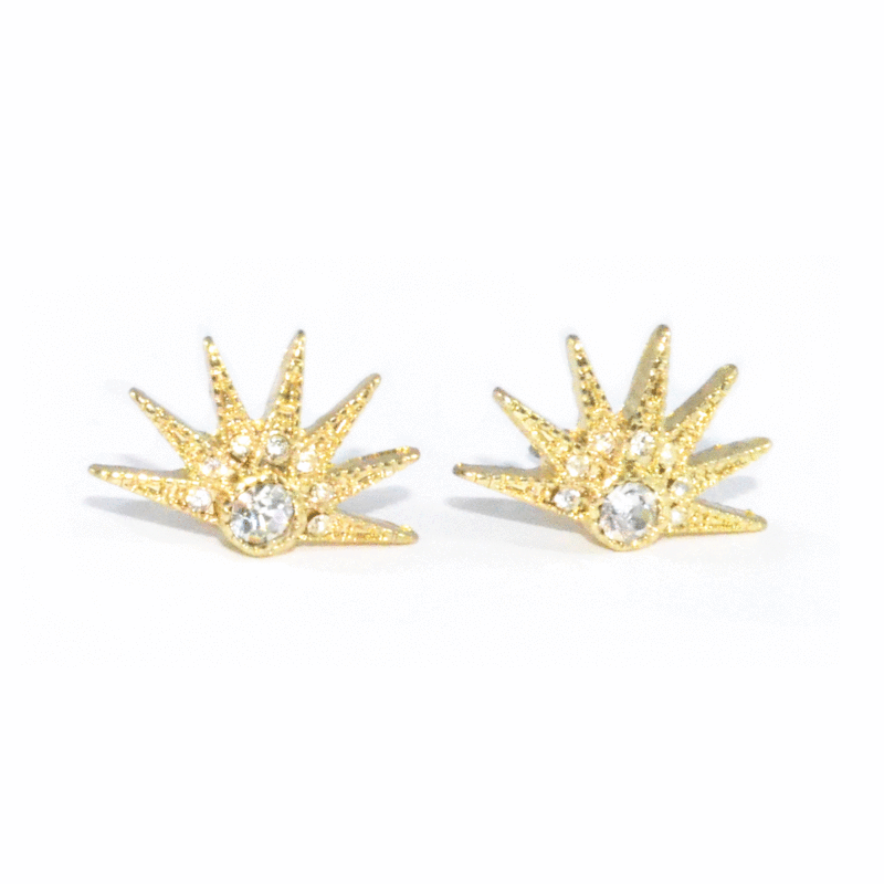 MULTI SPIKE WITH CRYSTAL EARRINGS - product image  