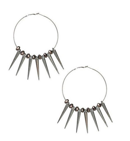MULTI,SPIKE,WITH,BLACK,CRYSTAL,EARRING