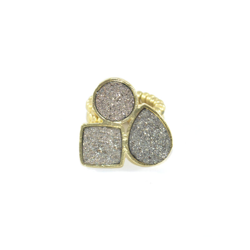 MULTI IRREGULAR CRYSTAL RING - product image  