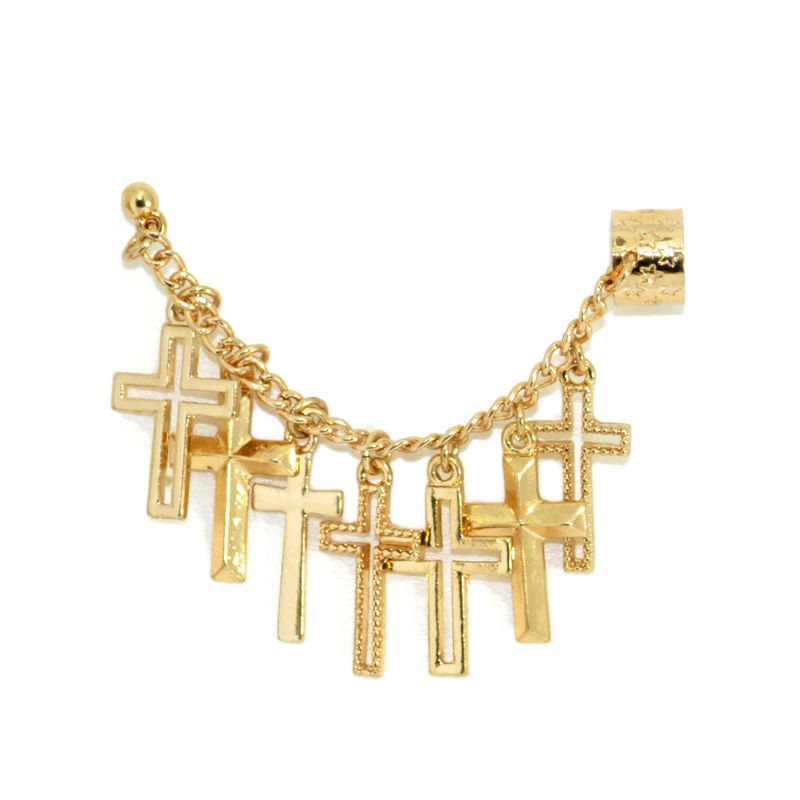 MULTI CROSS CHARMS EARRING CUFF - product image  