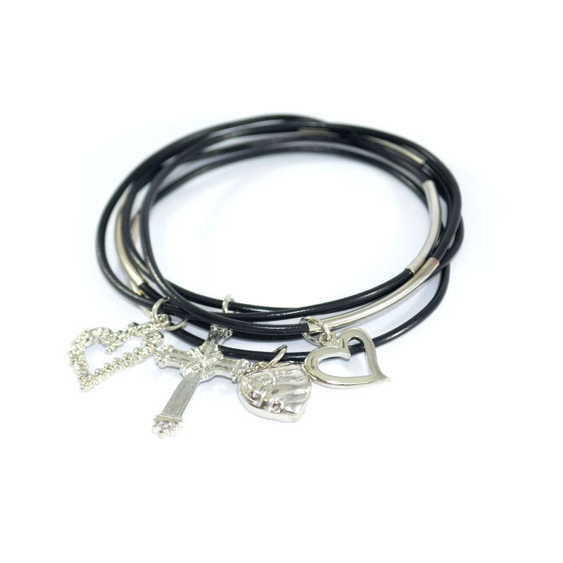 MULTI CHARMS PLASTIC BRACELET SET - product image  