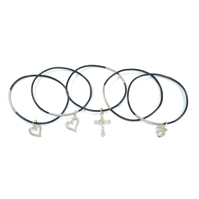 MULTI CHARMS PLASTIC BRACELET SET - product image  