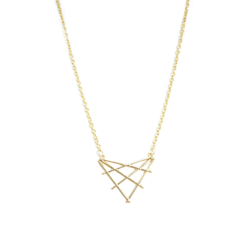 METALLIC WEAVED TRIANGLE NECKLACE - product image  