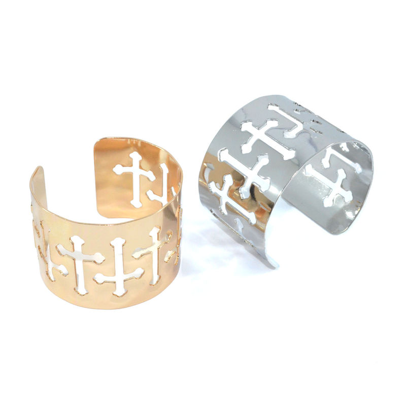 METALLIC MULTI HOLLOW CROSS BANGLE - product image  