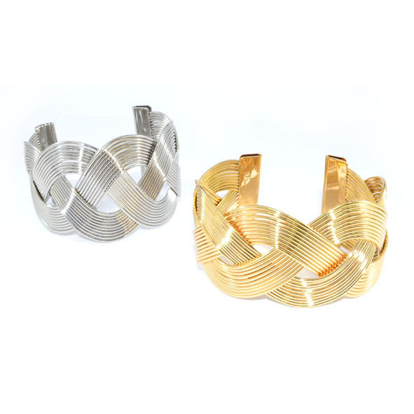 METAL TONE TWISTED STRAPS BANGLE - product image  