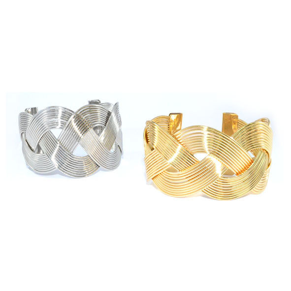 METAL TONE TWISTED STRAPS BANGLE - product image  