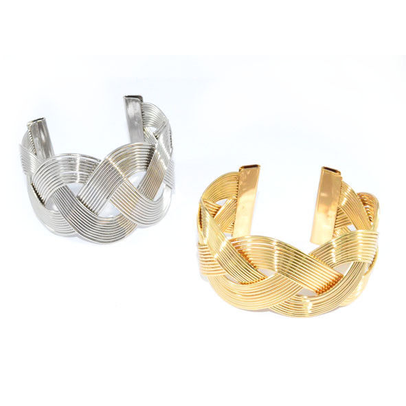 METAL TONE TWISTED STRAPS BANGLE - product image  