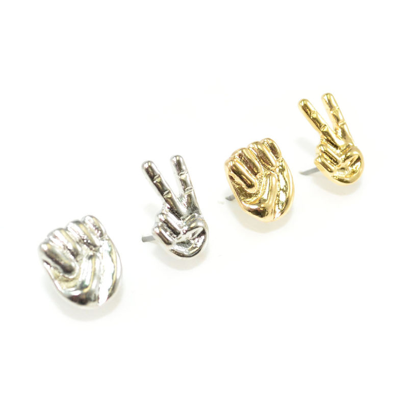 METAL TONE SCISSOR-STONE EARRINGS - product image  