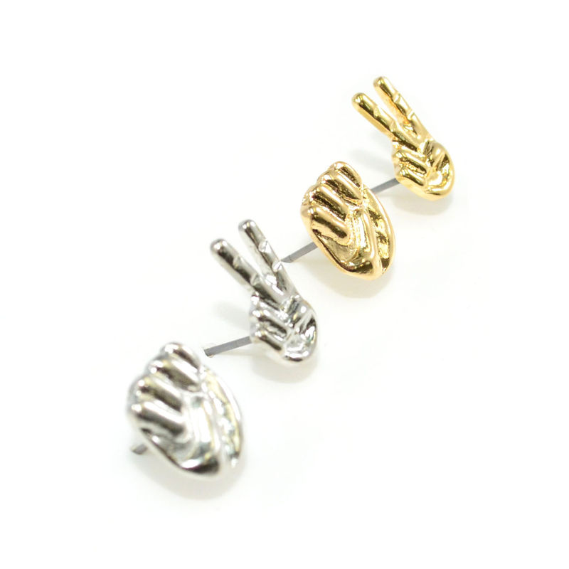 METAL TONE SCISSOR-STONE EARRINGS - product image  
