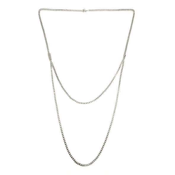 METAL TONE LONG CHAIN DOUBLE NECKLACE - product image  