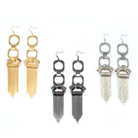 METAL,STYLE,DROP,EARRINGS