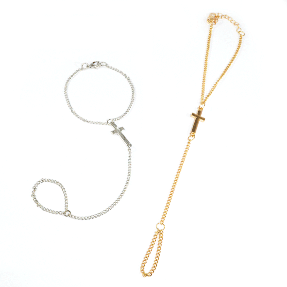 LITTLE CROSS CHARM CHAIN BRACELET - product image  