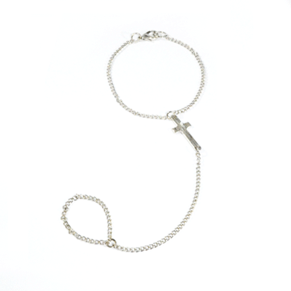 LITTLE CROSS CHARM CHAIN BRACELET - product image  