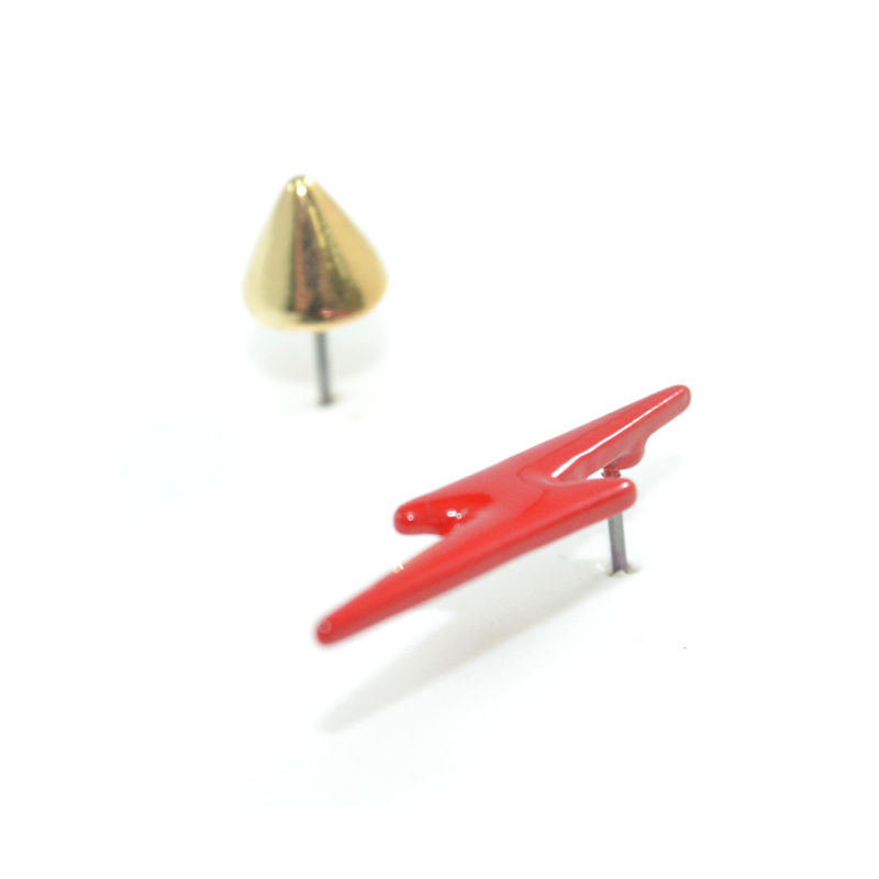 LIGHTNING AND SPIKE EAR STUD - product image  