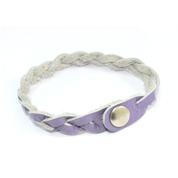 LIGHT PURPLE WOVEN FAUX LEATHER BRACELET - product image  