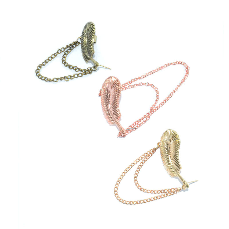 LEAF AND CHAIN EARRING - product image  