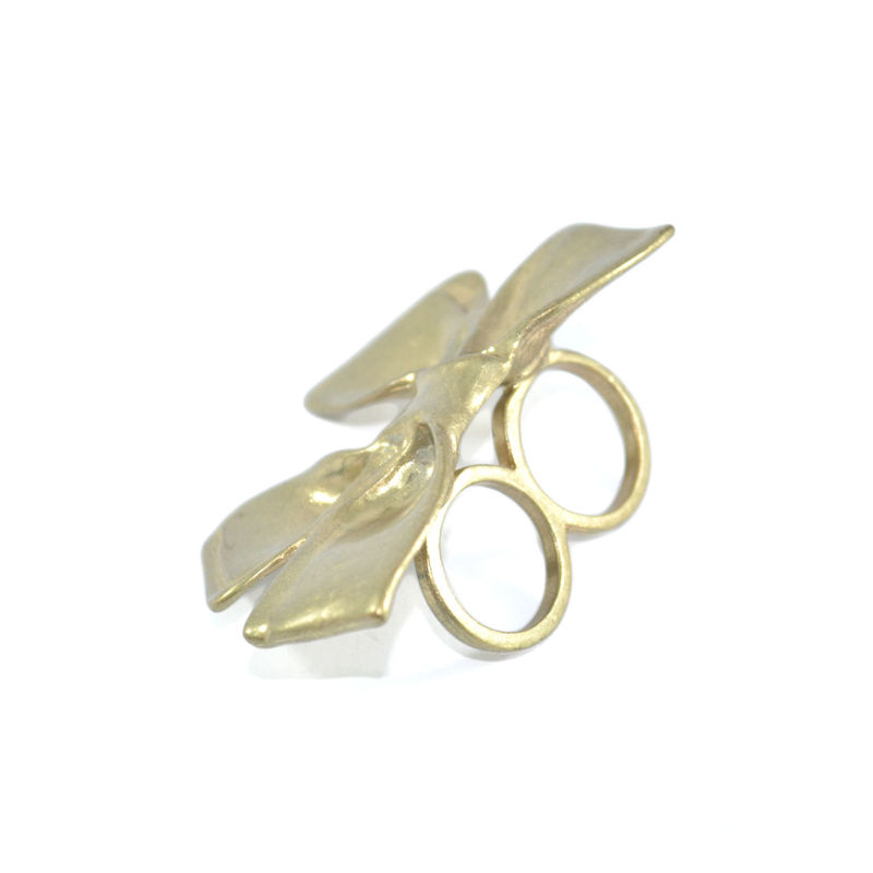 CHUNKY VINTAGE BOW DOUBLE RING - product image  