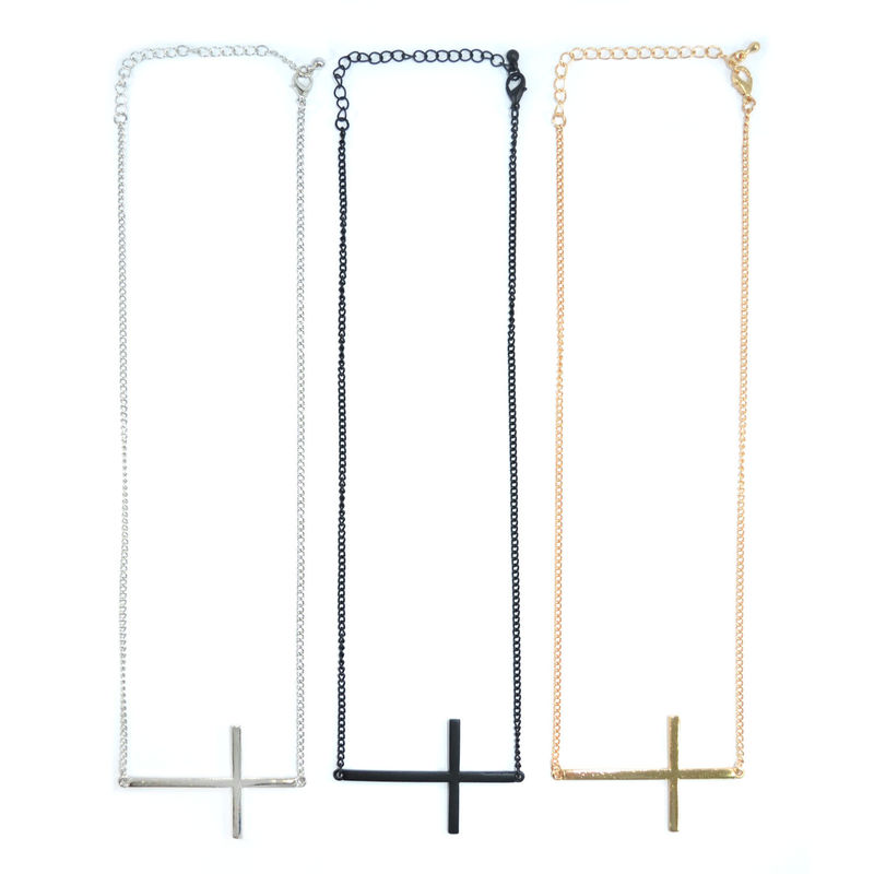 LARGE HORIZONTAL CROSS NECKLACE - product image  