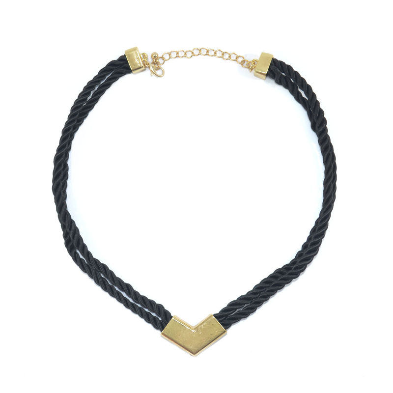 WOVEN STRAP V PENDANT NECKLACE - product image  