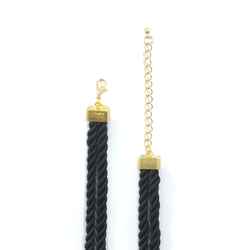 WOVEN STRAP V PENDANT NECKLACE - product image  