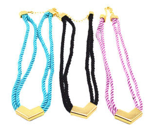 WOVEN STRAP V PENDANT NECKLACE - product image  
