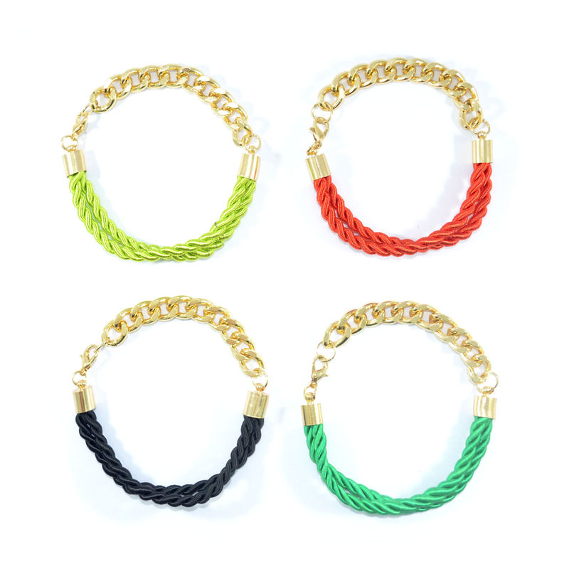 WOVEN STRAP AND CHAIN BRACELET - product image  