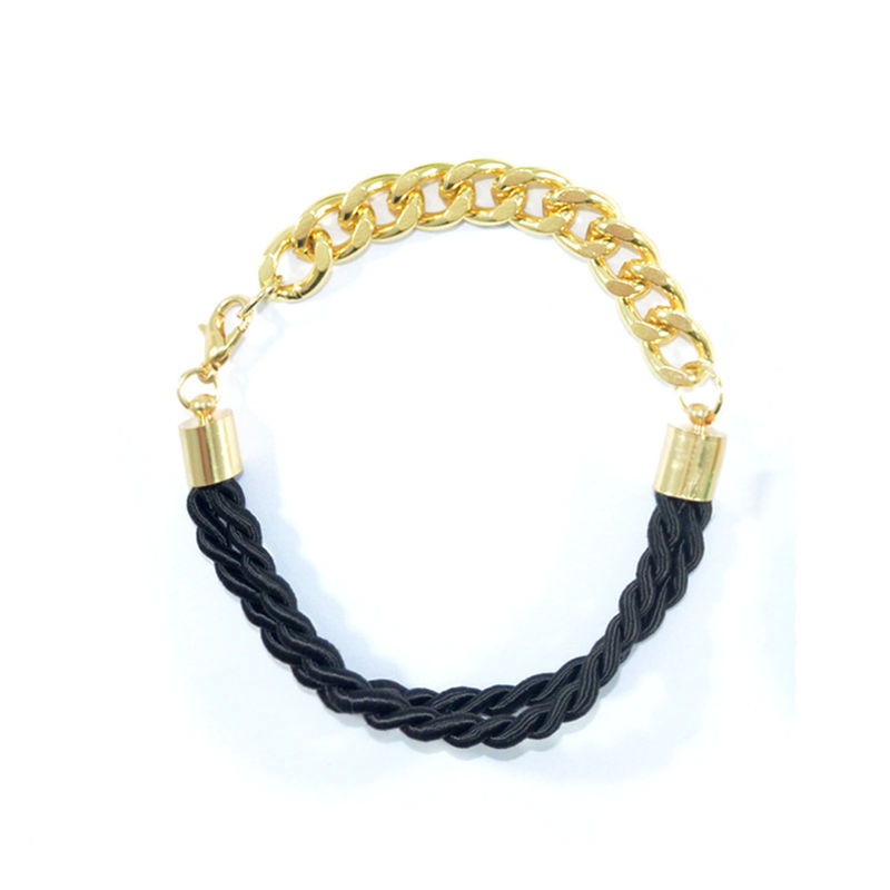 WOVEN STRAP AND CHAIN BRACELET - product image  