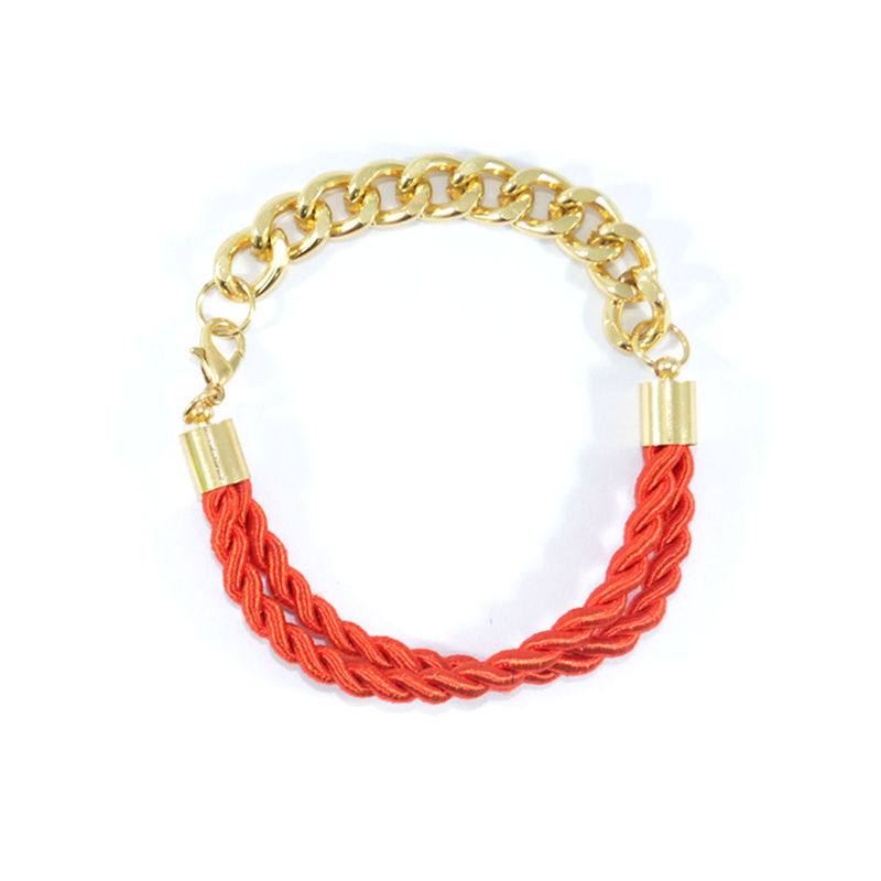 WOVEN STRAP AND CHAIN BRACELET - product image  