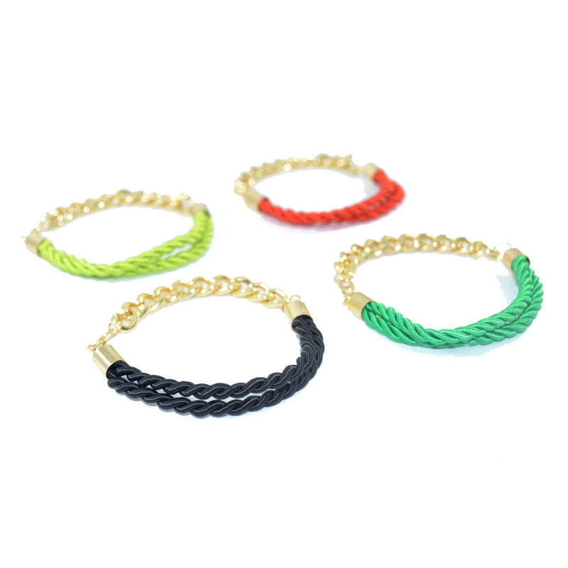 WOVEN STRAP AND CHAIN BRACELET - product image  