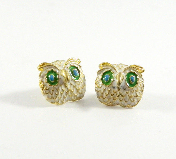 WHITE OWL EARRING - product image  