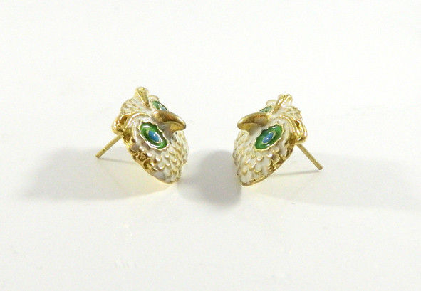 WHITE OWL EARRING - product image  