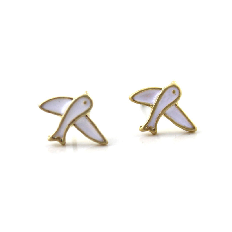 WHITE MINI BIRDS EAR STUD - product image  