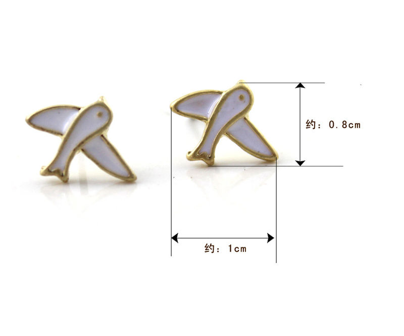WHITE MINI BIRDS EAR STUD - product image  