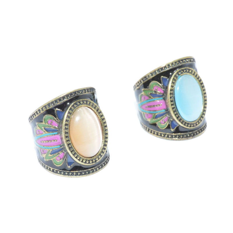 VINTAGE STYLE PATTERN GEM RING - product image  