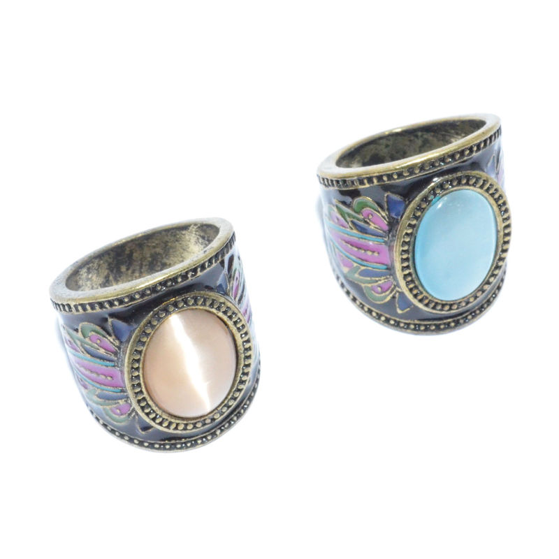 VINTAGE STYLE PATTERN GEM RING - product image  
