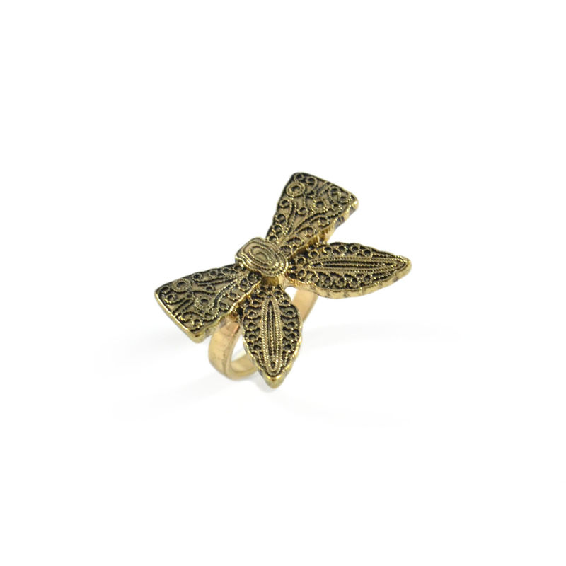VINTAGE STYLE PATTERN BOW RING - product image  