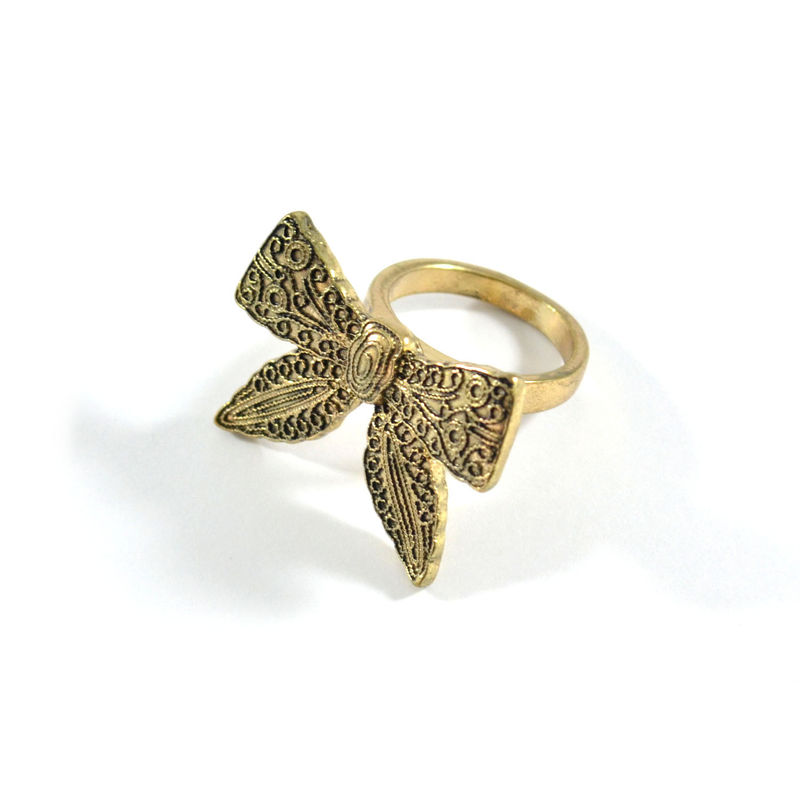 VINTAGE STYLE PATTERN BOW RING - product image  
