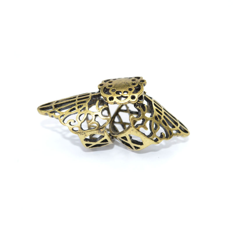 VINTAGE STYLE HOLLOW PATTERN MOVABLE KNUCKLE RING - product image  