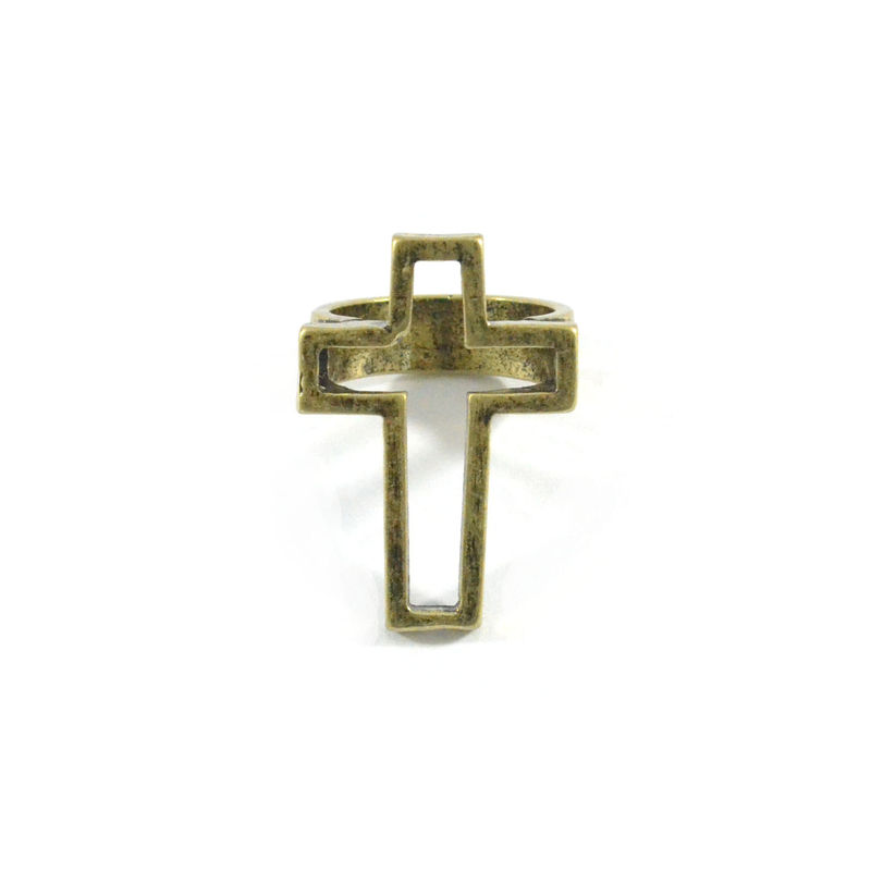 VINTAGE STYLE HOLLOW CROSS RING - product image  