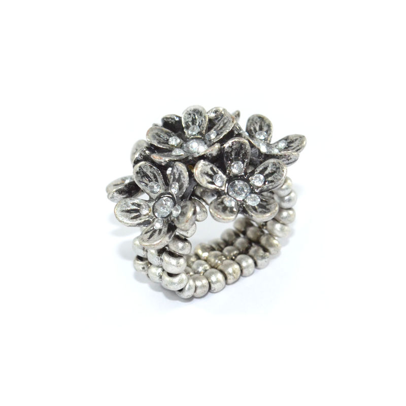 VINTAGE STYLE FLOWERS WITH CRYSTAL RING - product image  