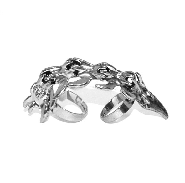 VINTAGE STYLE FINGER BONE MOVABLE KNUCKLE RING - product image  
