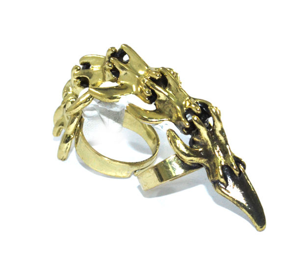 VINTAGE STYLE FINGER BONE MOVABLE KNUCKLE RING - product image  