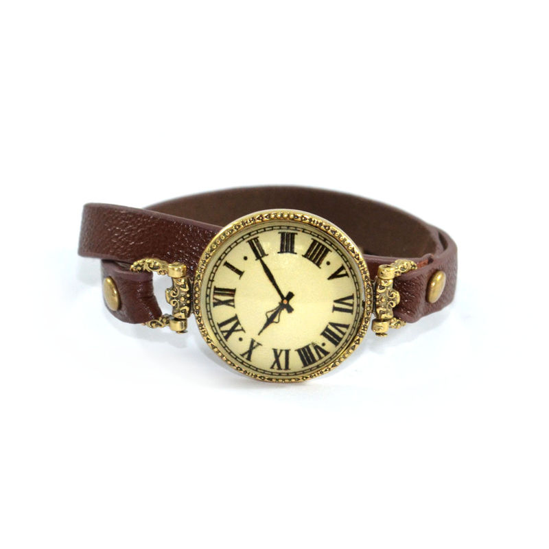 VINTAGE STYLE FAUX CLOCK BRACELET - product image  