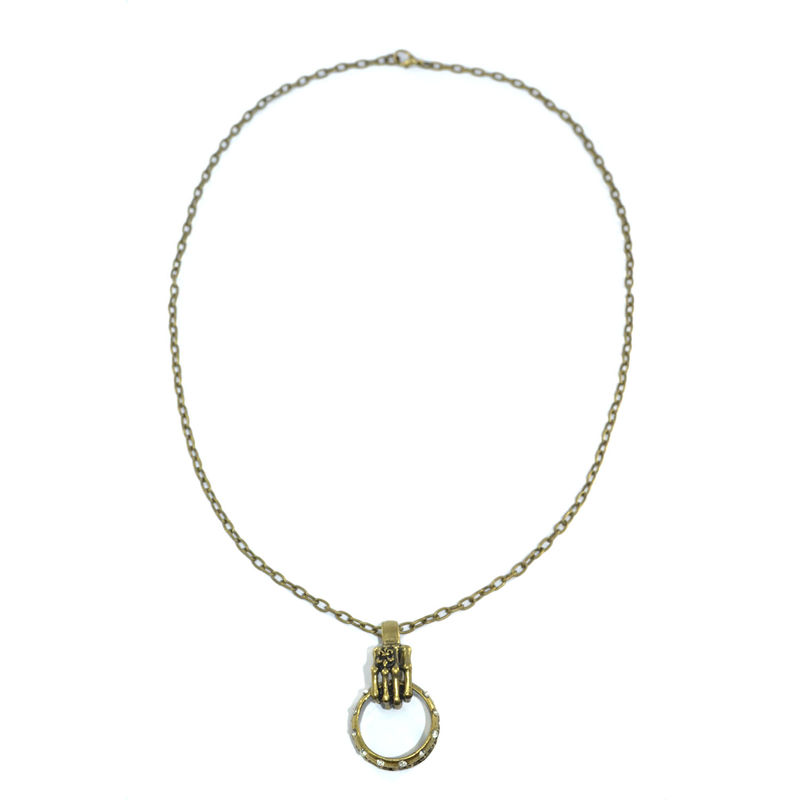 VINTAGE SKELETON HAND WITH RATTLE NECKLACE - product image  