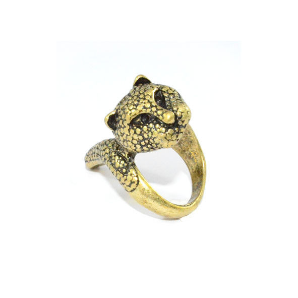 VINTAGE GOLD TWISTED LEOPARD RING - product image  