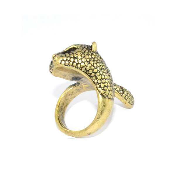 VINTAGE GOLD TWISTED LEOPARD RING - product image  